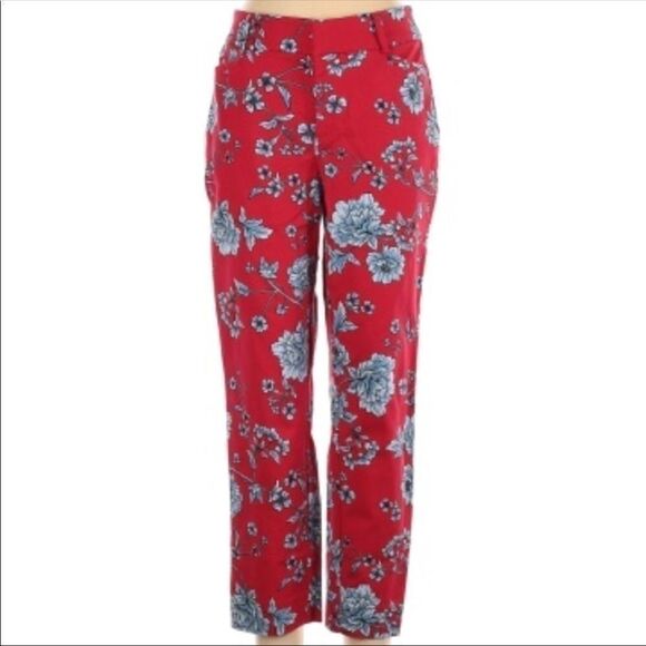 Roz & Ali cropped ankle pants trousers slacks NEW cotton blend straight leg - Picture 1 of 10